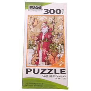 Lang 300 Pc Jigsaw Puzzle Woodland Animals Santa Claus Christmas New Sealed